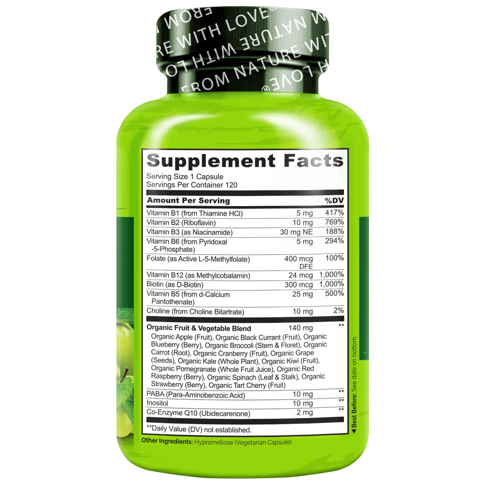 Naturelo B Complex bottle on white background