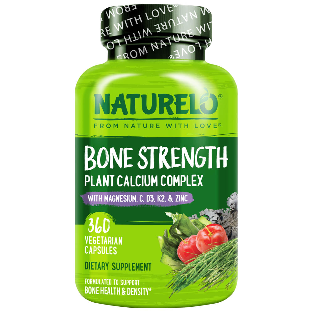 NATURELO Calcium Supplement bottle with 600 mg calcium