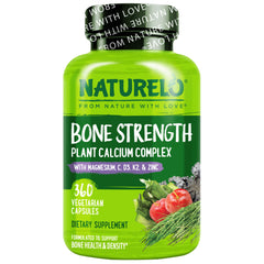 NATURELO Calcium Supplement bottle with 600 mg calcium