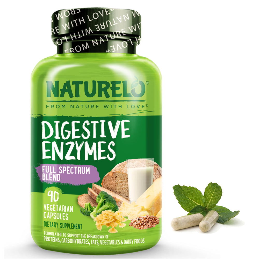 NATURELO Digestive Enzymes bottle and label