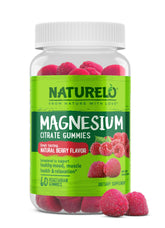 NATURELO Magnesium Citrate Gummies bottle with 60 vegetarian gummies