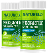 Naturelo Probiotics 50 Billion CFU with 11 strains — vegetarian capsules, pack of 2