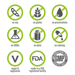 Packaging highlighting GMP-compliant facility and clean-label attributes