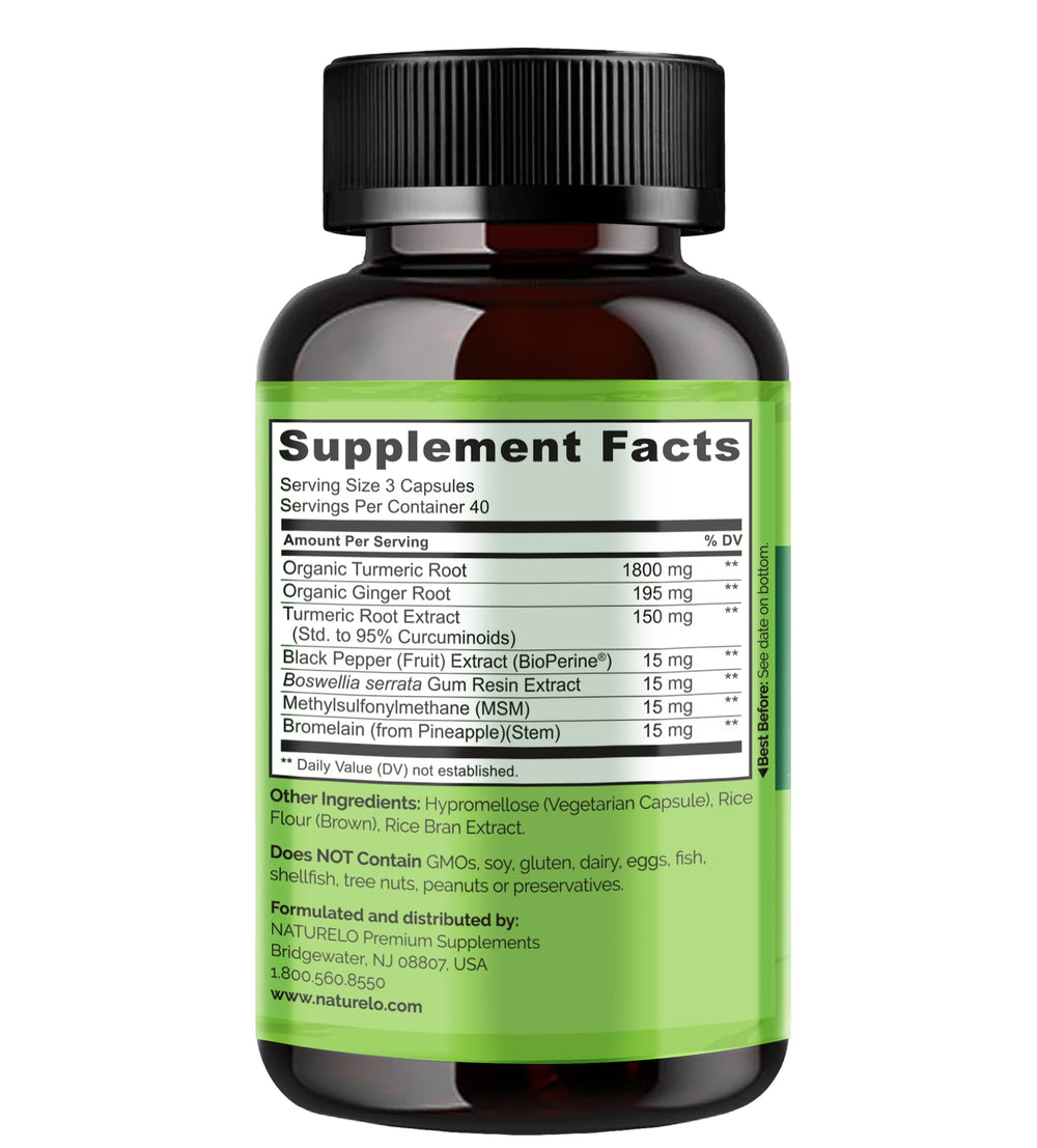Plant-based joint health supplement ingredients in capsules