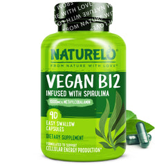 NATURELO Vegan B12 bottle and label