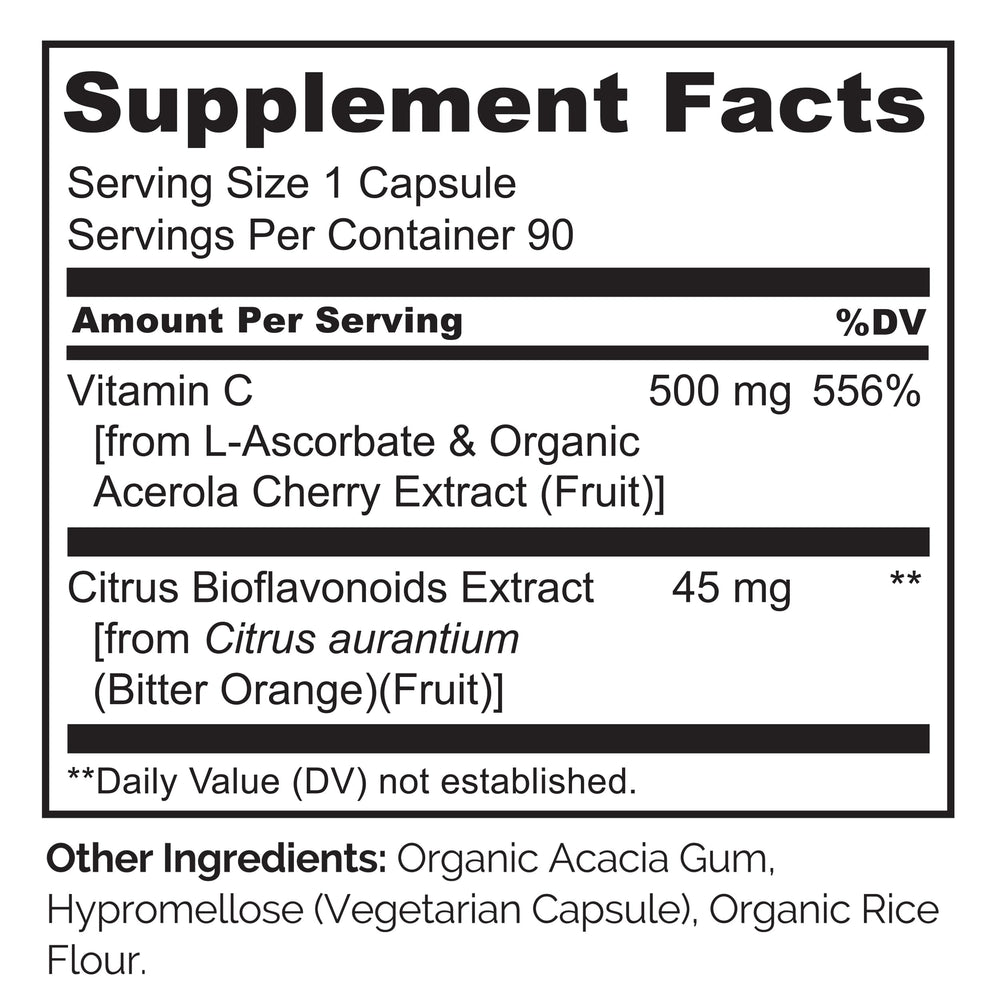 Citrus bioflavonoids derived from organic orange and lemon