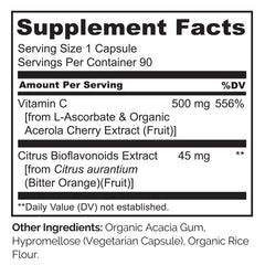 Citrus bioflavonoids derived from organic orange and lemon
