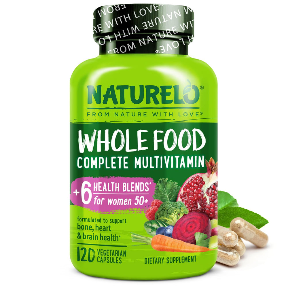 Naturelo Whole Food Multivitamin for Women 50+ Iron Free bottle front