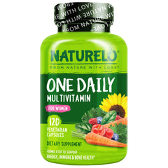 Front packaging of NATURELO One Daily Multivitamin for Women, 120 count