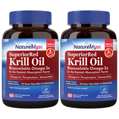 NatureMyst Antarctic Krill Oil 1000 mg softgels bottle on white