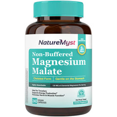 Front label of NatureMyst Magnesium Malate bottle