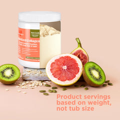 Unflavored hydrolyzed collagen peptides in powder form