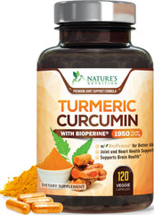 Nature's Nutrition turmeric curcumin bottle for daily joint support
