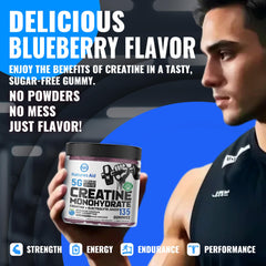 Natures Aid creatine gummy packaging highlighting vegan and sugar-free formula