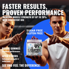 Natures Aid creatine gummy vegan and gluten-free symbols on label