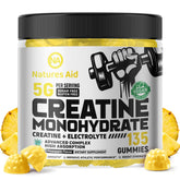 Front label of Natures Aid Creatine Monohydrate Gummies bottle