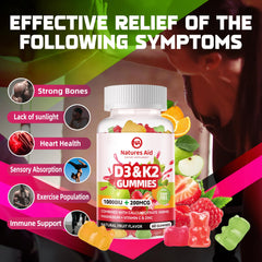 Immunity support from D3 K2 gummies with calcium, magnesium and vitamin C