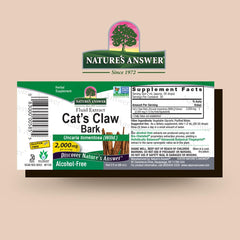 Close-up of Nature's Answer Cat's Claw liquid extract drops for easy dosing.