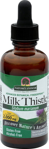 Front view of Nature's Answer Milk Thistle Extract 1oz 2-pack bottle