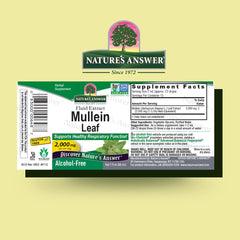 Nature's Answer Mullein Leaf Extract bottle label