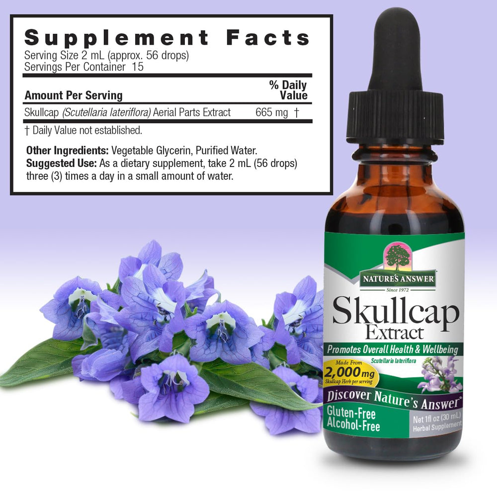 Skullcap liquid extract 1oz bottle