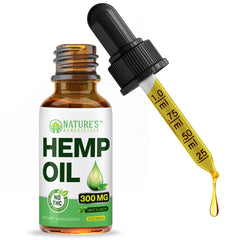 NATURE'S BENEFICIALS hemp oil 300mg in a 1oz dropper bottle