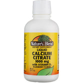 Nature's Blend Calcium Citrate with D3 Blueberry liquid bottle front
