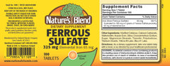 Nature's Blend iron supplement tablets 325mg