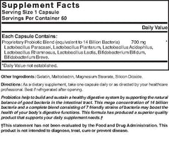 Natures Blend Mega Probiotic Capsules bottle label