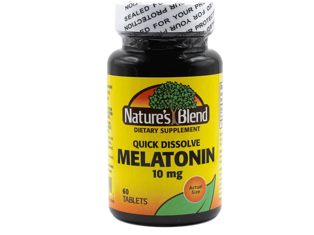 Nature's Blend Melatonin 10mg 60 tablets bottle front view