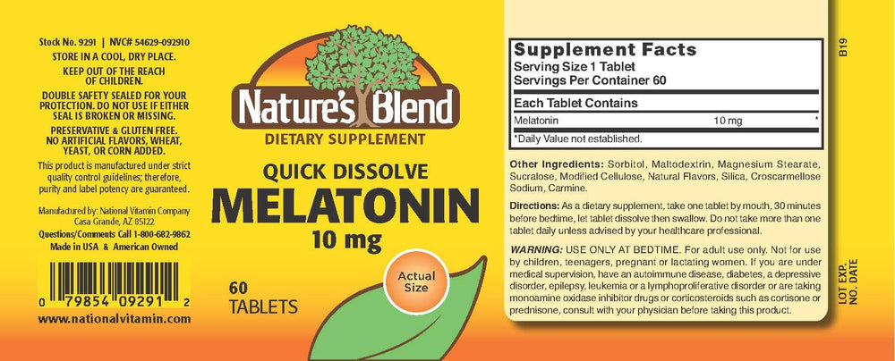 Close-up of Melatonin 10mg tablet dissolving