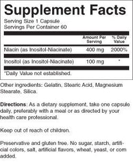 60-count bottle of Nature's Blend Niacin No Flush 400 mg capsules