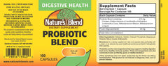 Close-up of Nature's Blend Probiotic 2 Million CFU label