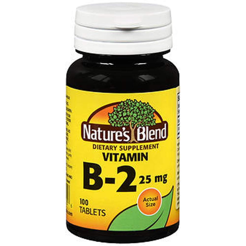 Nature's Blend Vitamin B-2 25 mg bottle with 100 tablets