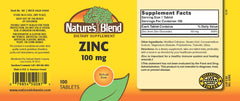 Zinc Gluconate 100 mg 100-count bottle packaging