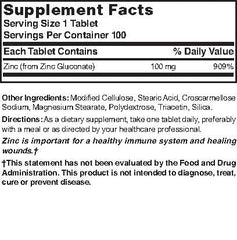 Close-up of Nature's Blend Zinc Gluconate bottle and packaging