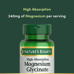 Nature’s Bounty 240 mg magnesium glycinate label highlights non-GMO and gluten-free