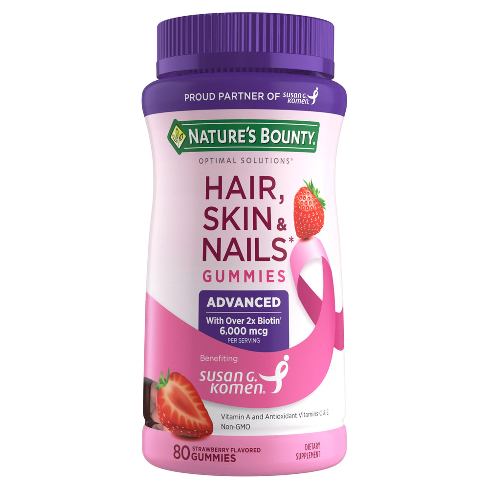 Bottle of Nature's Bounty Advanced Solutions Hair, Skin & Nails Gummies
