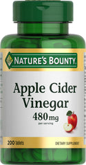 Bottle of Nature's Bounty Apple Cider Vinegar 480mg pills
