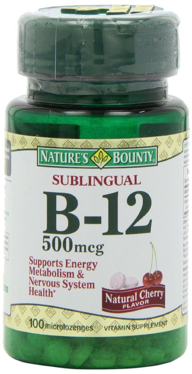 Nature's Bounty Vitamin B-12 500 mcg bottle front