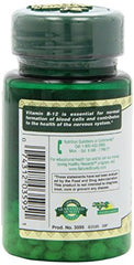 Nutritional facts panel of Vitamin B-12 bottle