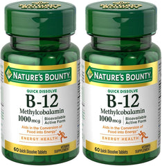 Nature's Bounty Methylcobalamin B12 microlozenge tablets bottle - 1000 mcg, 120 count
