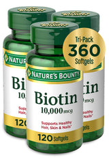 Nature's Bounty Biotin 10000 mcg softgels pack of 3