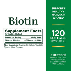 Graphic illustrating hair, skin and nails health from Biotin
