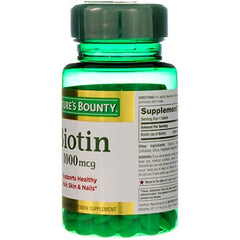 Storage and shelf display of Nature's Bounty Biotin bottles