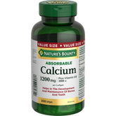 Nature's Bounty calcium absorbable 1200mg with vitamin D3 1000IU softgels – 200-count bottle