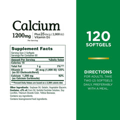 Calcium carbonate and Vitamin D3 softgels close-up