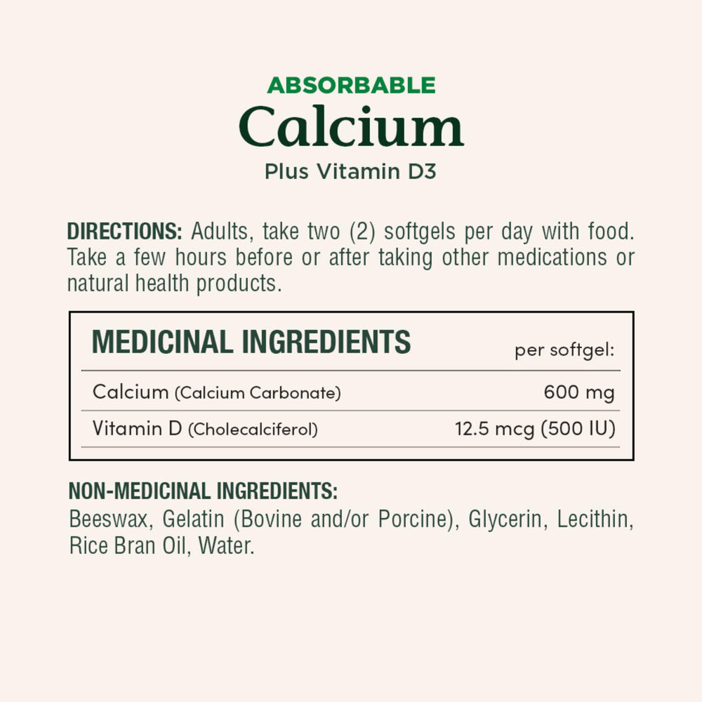 Bottle of Nature's Bounty calcium and vitamin D3 softgels