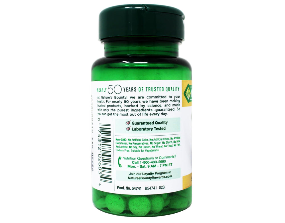 Supplement facts and ingredients for Nature's Bounty Chromium Picolinate 800 mcg tablets