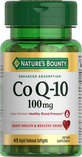 Nature's Bounty CoQ-10 100mg Softgels bottle for heart health